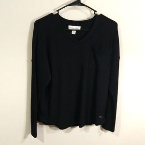 Calvin Klein black waffle knit shirt NWT